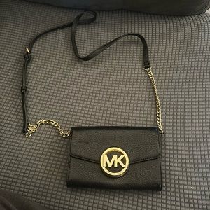 Michael Kors Black Wallet on Chain Crossbody
